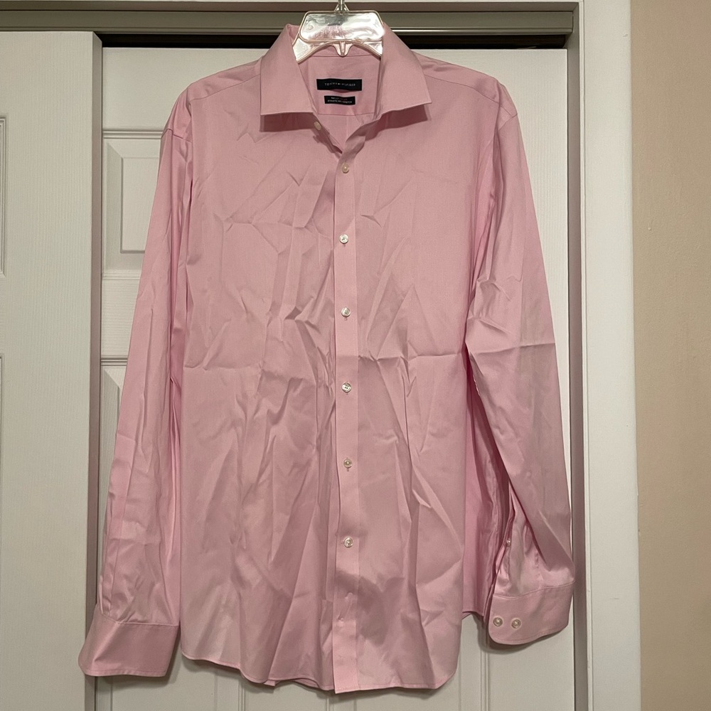 Tommy Hilfiger Men’s Pink Button Down Shirt - Size XL
